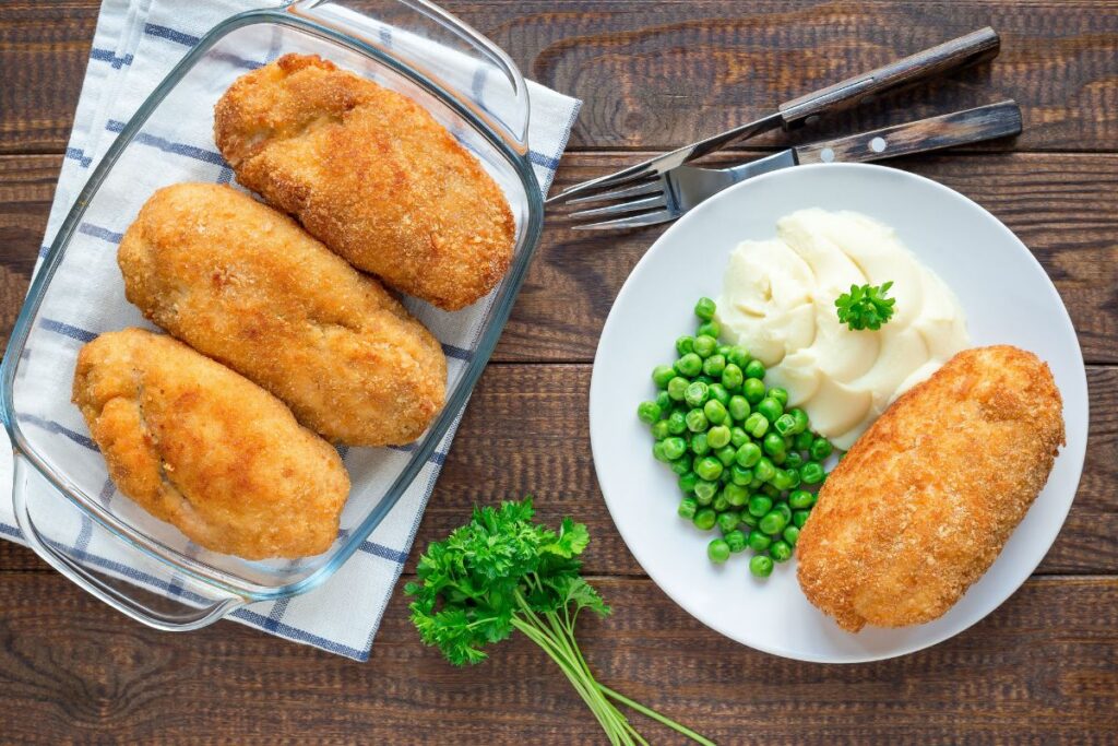 Breaded chicken breast chunks